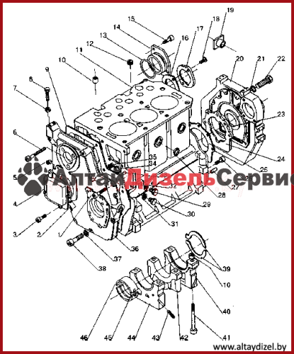 Каталог запчастей МТЗ-320: блок цилиндров